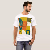 幾何学的なアートワーク:シンプルデザインシェイプ。 Tシャツ (正面フル)