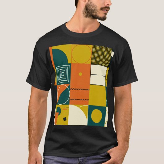 幾何学的なアートワーク:シンプルデザインシェイプ。 Tシャツ (正面)