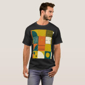 幾何学的なアートワーク:シンプルデザインシェイプ。 Tシャツ (正面フル)