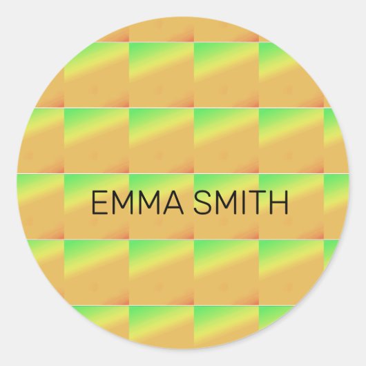 幾何学的なアート、アフリカの熱帯サンセットカラー ラウンドシール (正面)