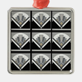 幾何学的なアールデコ メタルオーナメント