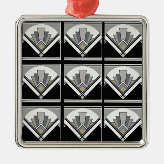 幾何学的なアールデコ メタルオーナメント (正面)