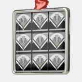 幾何学的なアールデコ メタルオーナメント (左)