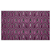 幾何学的なアールデコ-白黒赤紫のピンク ファブリック (ファットクウォーター)