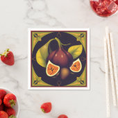 幾何学的なイチジクの実お洒落果とモダン型枠 スタンダードカクテルナプキン (インサイチュ)