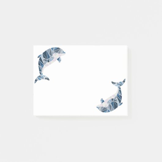 幾何学的なイルカ ポストイット (正面)