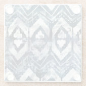 幾何学的なインディゴの抽出- ガラスコースター (裏面)