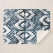 幾何学的なインディゴの抽出- シェルパブランケット (正面(横))