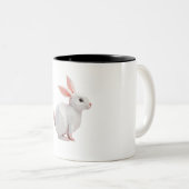 幾何学的なウサギのマグカップ ツートーンマグカップ (正面右)