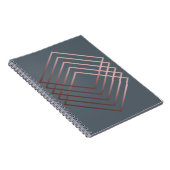 幾何学的なエレガントでモダンでミニマルなのどのばら色の金ゴールド ノートブック (右側)