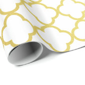 幾何学的なエレガントな金ゴールドおよび白いクローバー ラッピングペーパー (ロールコーナー)