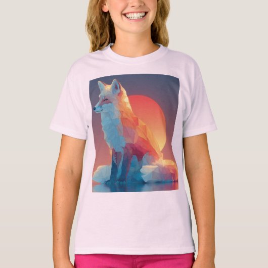 幾何学的なオオカミのシルエット | モダンポリゴンの野生動物 Tシャツ (正面)