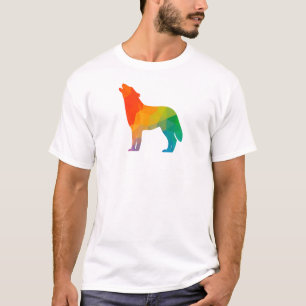 幾何学的なオオカミのTシャツ Tシャツ