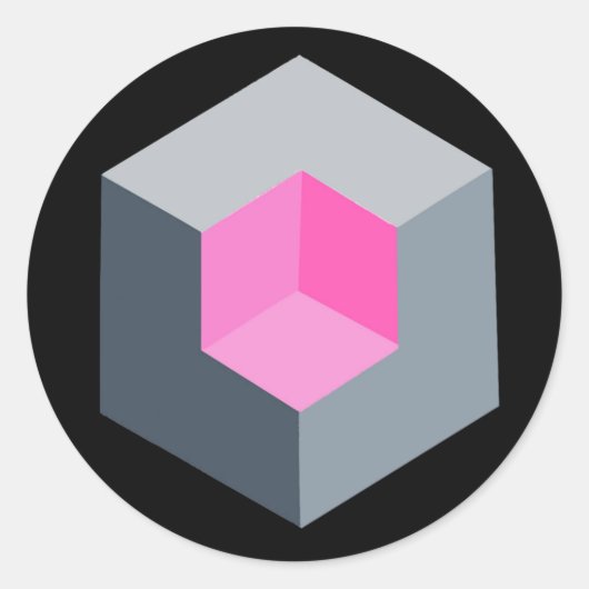 '幾何学的なオペアートステッカー' ラウンドシール (正面)