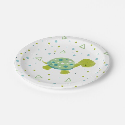 幾何学的なカメのパーティーのプレート ペーパープレート (アングル)