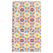 幾何学的なカラフルなダイヤモンドのイカット スモールペーパーバッグ (正面)