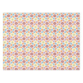 幾何学的なカラフルなダイヤモンドのイカット テーブルクロス (正面(横))