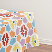幾何学的なカラフルなダイヤモンドのイカット テーブルクロス (インサイチュ)