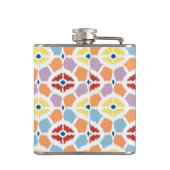幾何学的なカラフルなダイヤモンドのイカット フラスク (裏面)