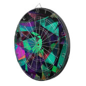 幾何学的なカラフル、グランギー抽象芸術アート ダーツボード (正面右)