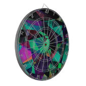幾何学的なカラフル、グランギー抽象芸術アート ダーツボード (正面左)