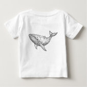 幾何学的なクジラの子供用Tシャツ ベビーTシャツ (裏面)