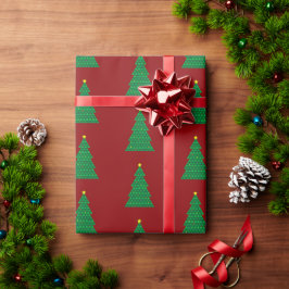 幾何学的なクリスマスツリーのラッピングペーパー ラッピングペーパー
