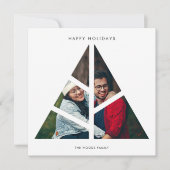 幾何学的なクリスマスツリーのレイヤー ミニマル写真 シーズンカード (正面)