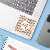 幾何学的なクリスマスツリーの木立 シール (ノートパソコンとiPhone)