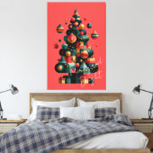 幾何学的なクリスマスツリー キャンバスプリント (インサイチュ (寝室))