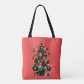 幾何学的なクリスマスツリー トートバッグ (裏面)