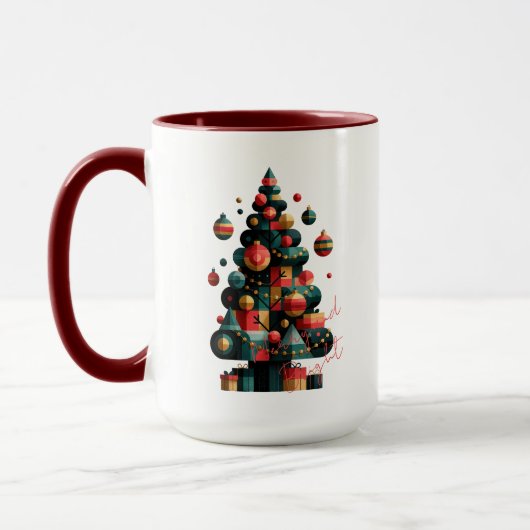 幾何学的なクリスマスツリー マグカップ (左)