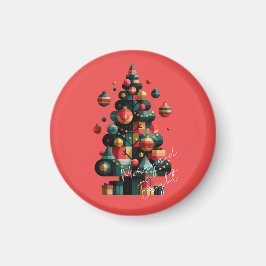 幾何学的なクリスマスツリー マグネット