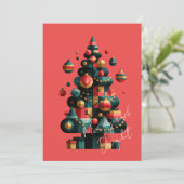 幾何学的なクリスマスツリー 招待状 (スタンド正面)