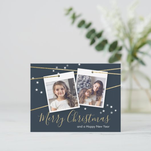 幾何学的なクリスマスデザイン2枚 シーズンポストカード (スタンド正面)