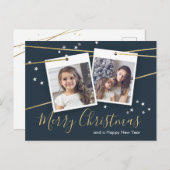 幾何学的なクリスマスデザイン2枚 シーズンポストカード (正面/裏面)