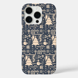 幾何学的なクリスマスパターン iPhone 16 PROケース