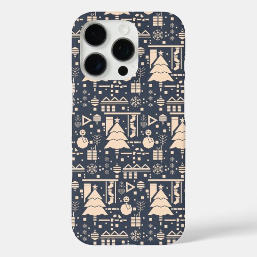 幾何学的なクリスマスパターン Case-Mate iPhoneケース (裏面)