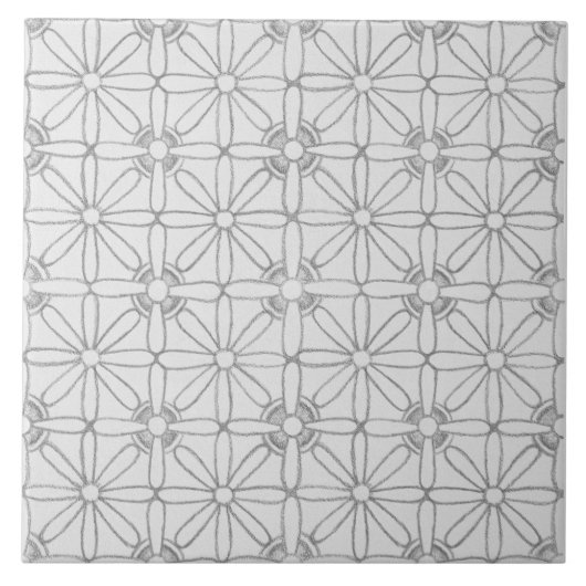幾何学的なグレーパターン タイル (正面)
