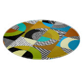 幾何学的なコラージュ：円、ヴィンテージパターン カッティングボード (角)