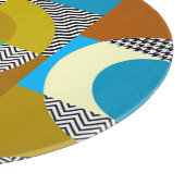 幾何学的なコラージュ：円、ヴィンテージパターン カッティングボード (角)