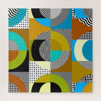 幾何学的なコラージュ：円、ヴィンテージパターン ジグソーパズル