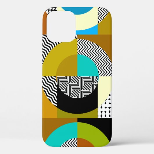幾何学的なコラージュ:円、ヴィンテージパターン Case-Mate iPhoneケース (裏面)