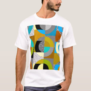 幾何学的なコラージュ:円、ヴィンテージパターン Tシャツ