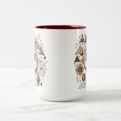 幾何学的なコーヒー好モダンき/スタイリッシュデザイン ツートーンマグカップ (中央)