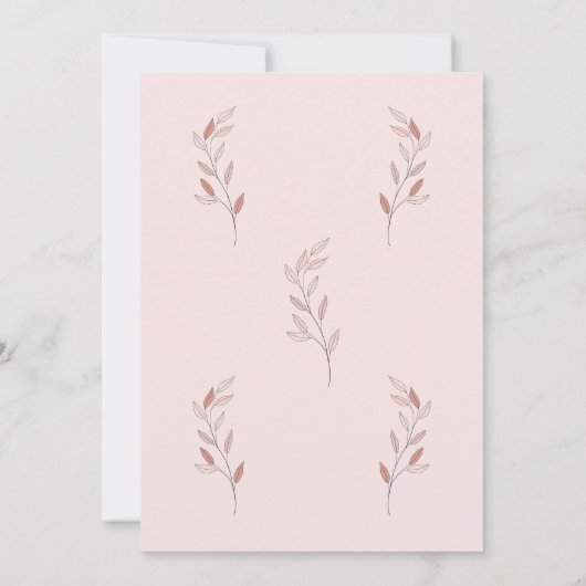 幾何学的なコーラルが際立つ特別な予算 招待状 (裏面)