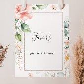 幾何学的なゴールドグリーン葉の花のギフトサイン ポスター