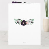 幾何学的なゴールドフレームの紫の花の誕生日カード カード (裏面)