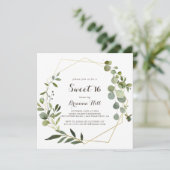 幾何学的なゴールドブラウンのスイート16の誕生日パーティー 招待状 (スタンド正面)