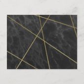 幾何学的なゴールドラインと大理石のレセプション エンクロージャーカード (裏面)